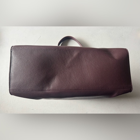 NWT Cuyana Double Loop Satchel in Plum Pebbled Leather - Picture 6 of 17